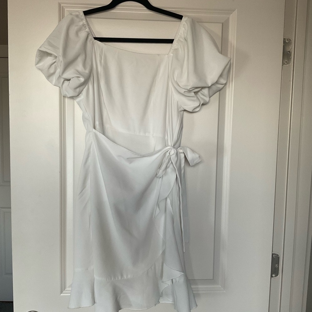 Amazon White Ruffled Wrap Sundress